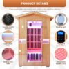 7 Outdoor Infrared Sauna for 2 Person, 2000W 120V Canadian Hemlock Sauna Room with 8 Epoxy Heating Panels, Red Light Beauty Lamp, Bluetooth Speakers & Colorful LED Lighting