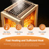 Traditional 2-4 Person Outdoor Sauna Room, Japanese Cedar Outdoor Home Sauna with 6KW Metal Stove, Colorful LED Ambient Lights & Full Sauna Accessories