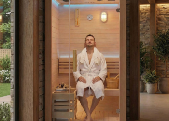 1500W 1 Person At Home Sauna, Traditional Indoor Sauna Barrels Plug&Play, Canadian Centennial Hemlock Wood Sauna with Speakers for Meditation, Relaxation, Beauty&Family Health