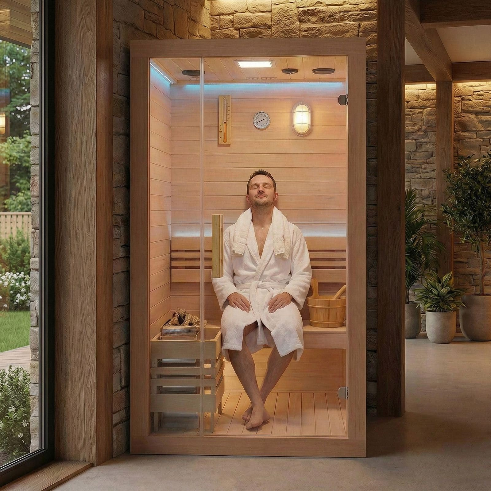 Fast Heating 1 Person Sauna At Home