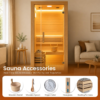 d8c338c807c5f0f65f1669f6ccb3bf34 1500W 1 Person At Home Sauna, Traditional Indoor Sauna Barrels Plug&Play, Canadian Centennial Hemlock Wood Sauna with Speakers for Meditation, Relaxation, Beauty&Family Health