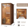 f39f334363dbf4f15b9df28e550801dd 1500W 1 Person At Home Sauna, Traditional Indoor Sauna Barrels Plug&Play, Canadian Centennial Hemlock Wood Sauna with Speakers for Meditation, Relaxation, Beauty&Family Health