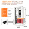majusaccessory 1 Person Far Infrared Sauna for Home, 1090W 120V Indoor Sauna Room with 6 Heating Panels, Chilean Pine Wood, Digital Control, Color LED Lights and Tempered Glass Door