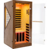 majusaccessory 1 Person Far Infrared Sauna for Home, 1090W 120V Indoor Sauna Room with 6 Heating Panels, Chilean Pine Wood, Digital Control, Color LED Lights and Tempered Glass Door