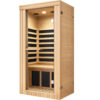 majusaccessory 1 Person Far Infrared Sauna for Home, 1020W 110V Indoor Sauna with 5 Heating Panels, Canadian Hemlock, Oxygen Bar, Bluetooth Speakers and Digital Control