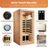 majusaccessory 1 Person Far Infrared Sauna for Home, 1020W 110V Indoor Sauna with 5 Heating Panels, Canadian Hemlock, Oxygen Bar, Bluetooth Speakers and Digital Control