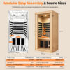 majusaccessory 1 Person Far Infrared Sauna for Home, 1020W 110V Indoor Sauna with 5 Heating Panels, Canadian Hemlock, Oxygen Bar, Bluetooth Speakers and Digital Control