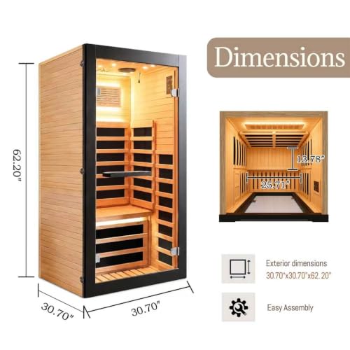 one person infrared sauna – product detail view 4