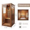 1 person 1350W infrared sauna B0GV7DGBLK detail view 3