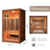 2 person 1800W infrared sauna B0GV75RG93 detail view 3