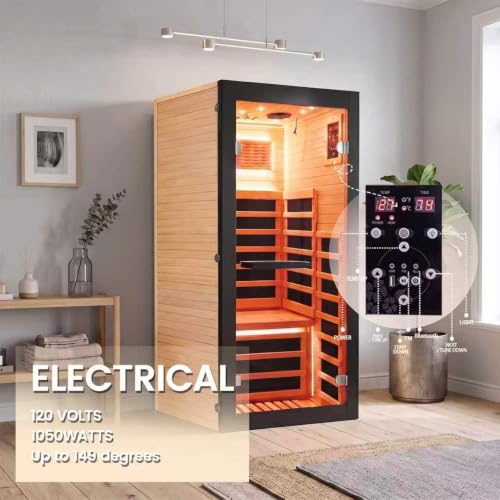 Version 1.0.0 1 person 1200W infrared sauna B0H8DCN7JC detail view 4