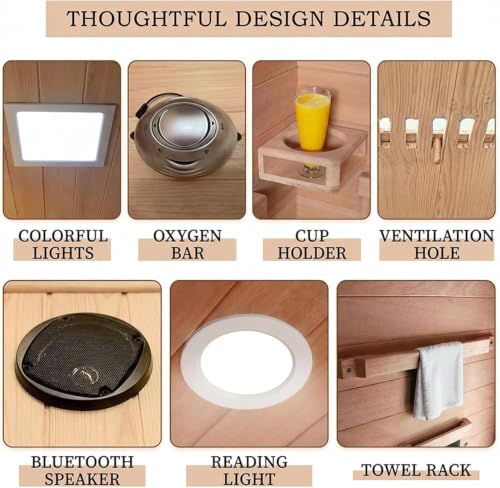 Version 1.0.0 1 person 1800W infrared sauna B0GWM8BNS7 detail view 6